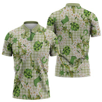 Mokihana Maile Ilima Leis Paniolo Palaka Zipper Polo Shirt Hawaiian Omaomo Ala Spirit LT9 - Polynesian Pride