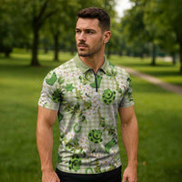 Mokihana Maile Ilima Leis Paniolo Palaka Zipper Polo Shirt Hawaiian Omaomo Ala Spirit LT9 - Polynesian Pride