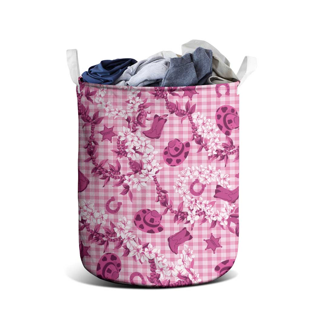 Mokihana Maile Ilima Leis Paniolo Palaka Laundry Basket Hawaiian Omaomo Ulaula Spirit LT9 - Polynesian Pride