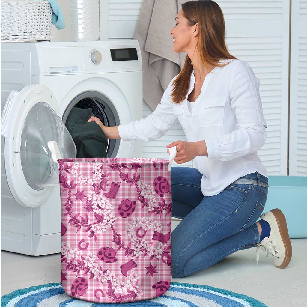 Mokihana Maile Ilima Leis Paniolo Palaka Laundry Basket Hawaiian Omaomo Ulaula Spirit LT9 - Polynesian Pride