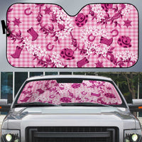 Mokihana Maile Ilima Leis Paniolo Palaka Auto Sun Shade Hawaiian Omaomo Ulaula Spirit LT9 Pink - Polynesian Pride