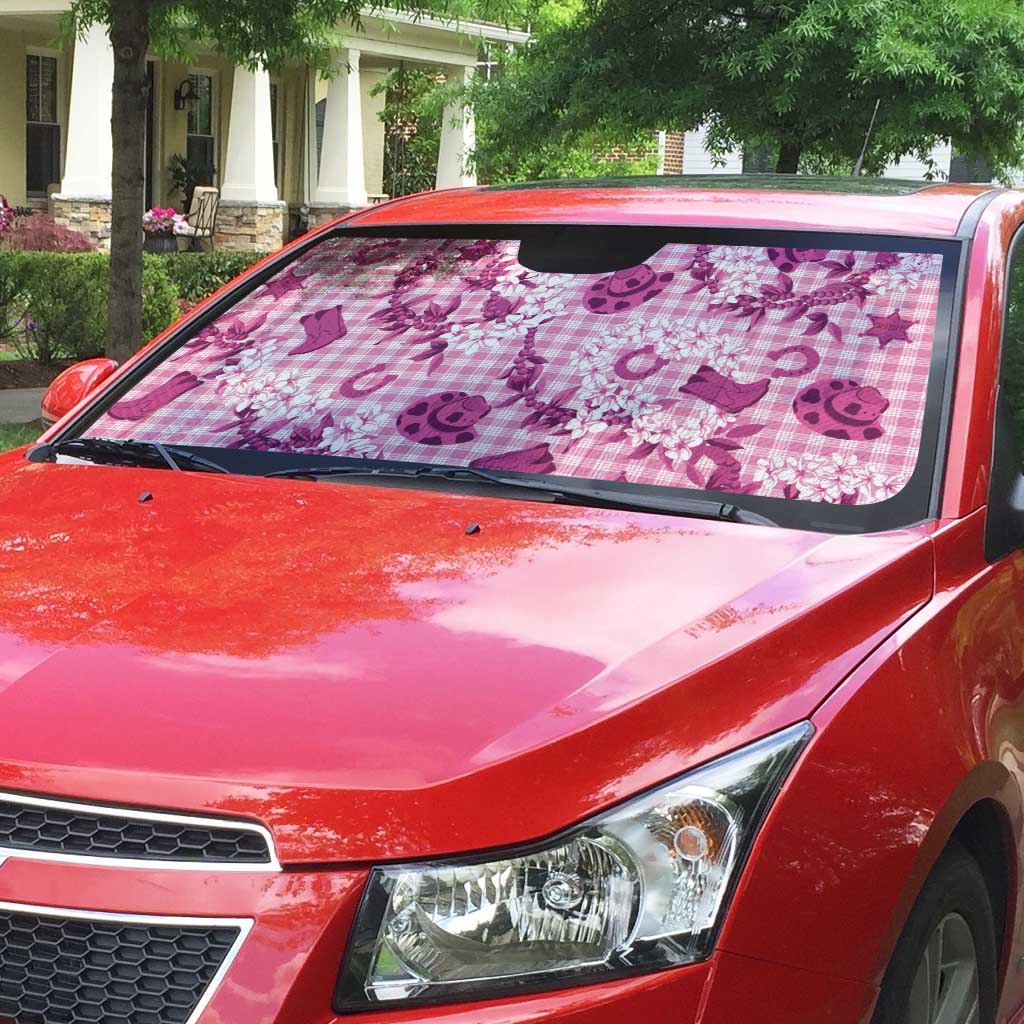 Mokihana Maile Ilima Leis Paniolo Palaka Auto Sun Shade Hawaiian Omaomo Ulaula Spirit LT9 - Polynesian Pride