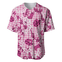 Mokihana Maile Ilima Leis Paniolo Palaka Baseball Jersey Hawaiian Omaomo Ulaula Spirit LT9 Pink - Polynesian Pride