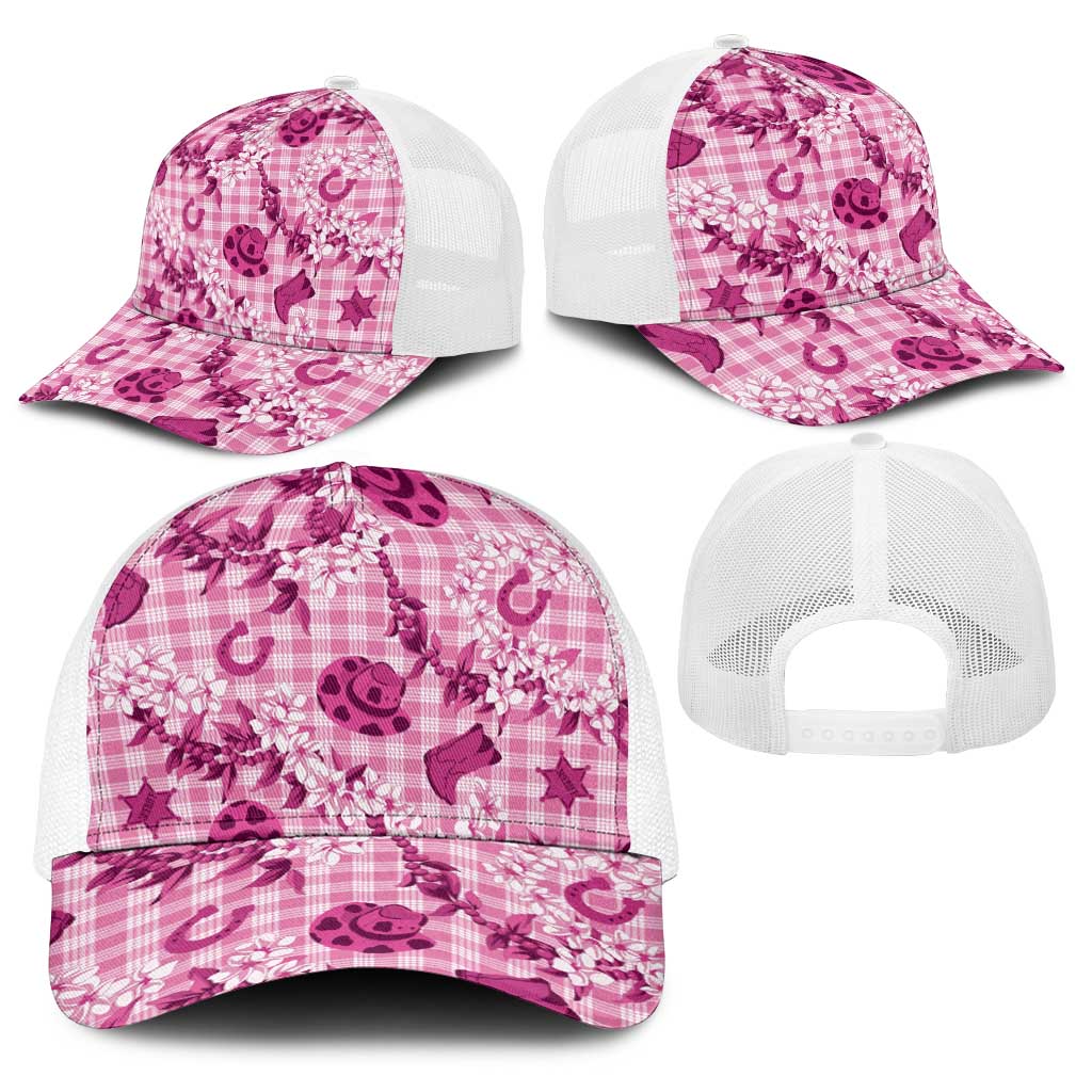 Mokihana Maile Ilima Leis Paniolo Palaka Baseball Net Cap Hawaiian Omaomo Ulaula Spirit - Polynesian Pride