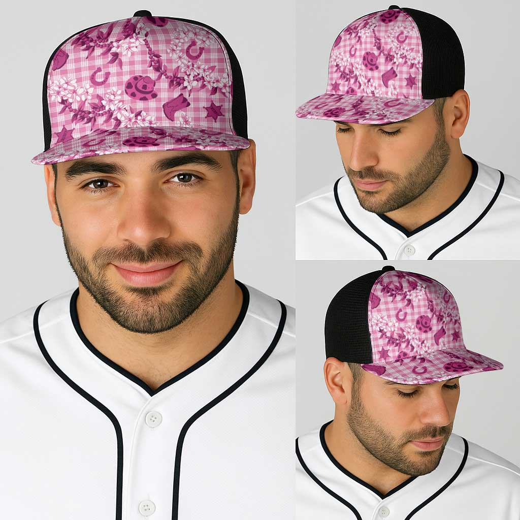 Mokihana Maile Ilima Leis Paniolo Palaka Baseball Net Cap Hawaiian Omaomo Ulaula Spirit - Polynesian Pride