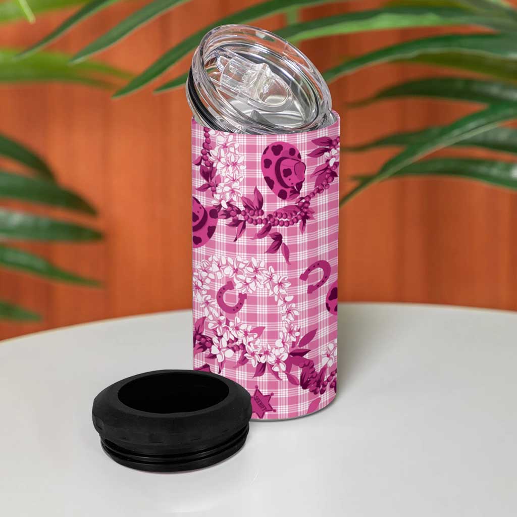 Mokihana Maile Ilima Leis Paniolo Palaka 4 in 1 Can Cooler Tumbler Hawaiian Omaomo Ulaula Spirit LT9 - Polynesian Pride