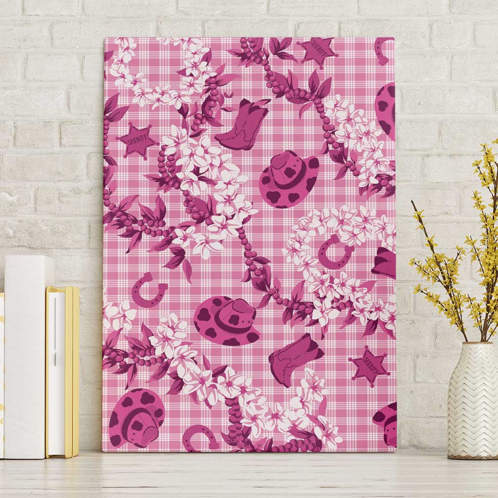 Mokihana Maile Ilima Leis Paniolo Palaka Canvas Wall Art Hawaiian Omaomo Ulaula Spirit LT9 Without Frame Pink - Polynesian Pride