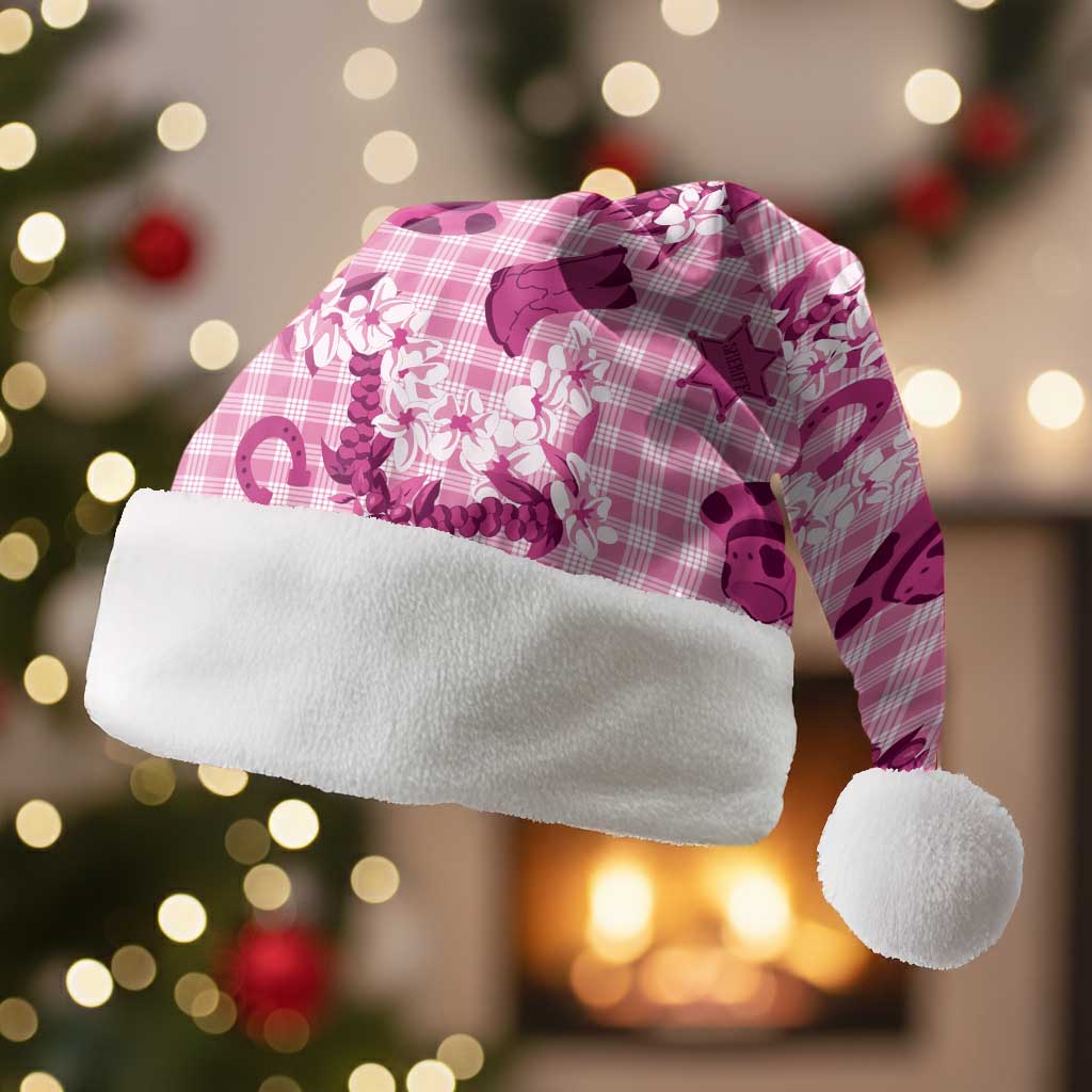 Mokihana Maile Ilima Leis Paniolo Palaka Christmas Santa Hat Hawaiian Omaomo Ulaula Spirit LT9 Without Fur Pink - Polynesian Pride
