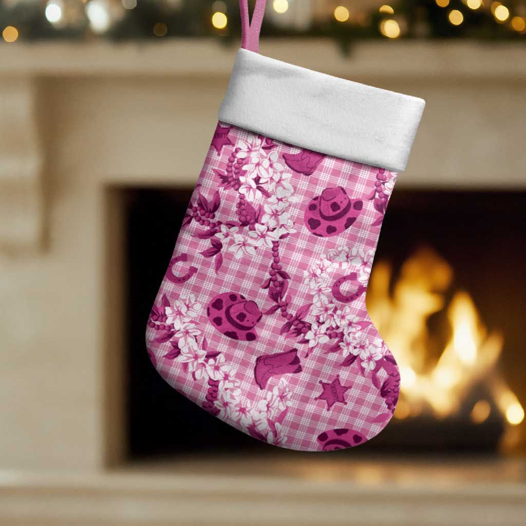 Mokihana Maile Ilima Leis Paniolo Palaka Christmas Stocking Hawaiian Omaomo Ulaula Spirit LT9 Set of 2 Pink - Polynesian Pride