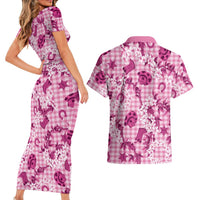 Mokihana Maile Ilima Leis Paniolo Palaka Couples Matching Short Sleeve Bodycon Dress and Hawaiian Shirt Hawaiian Omaomo Ulaula Spirit LT9 - Polynesian Pride
