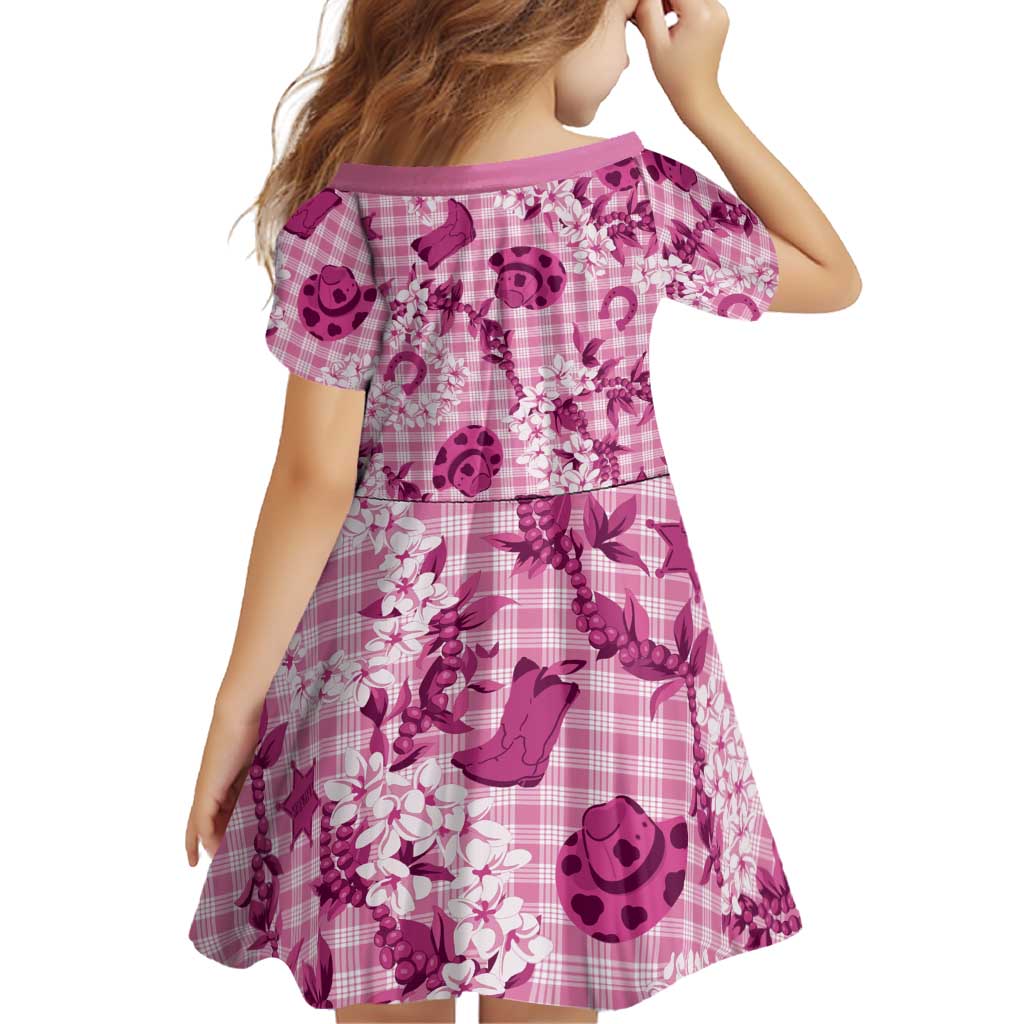 Mokihana Maile Ilima Leis Paniolo Palaka Family Matching Off Shoulder Short Dress and Hawaiian Shirt Hawaiian Omaomo Ulaula Spirit LT9 - Polynesian Pride