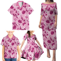 Mokihana Maile Ilima Leis Paniolo Palaka Family Matching Puletasi and Hawaiian Shirt Hawaiian Omaomo Ulaula Spirit LT9 - Polynesian Pride