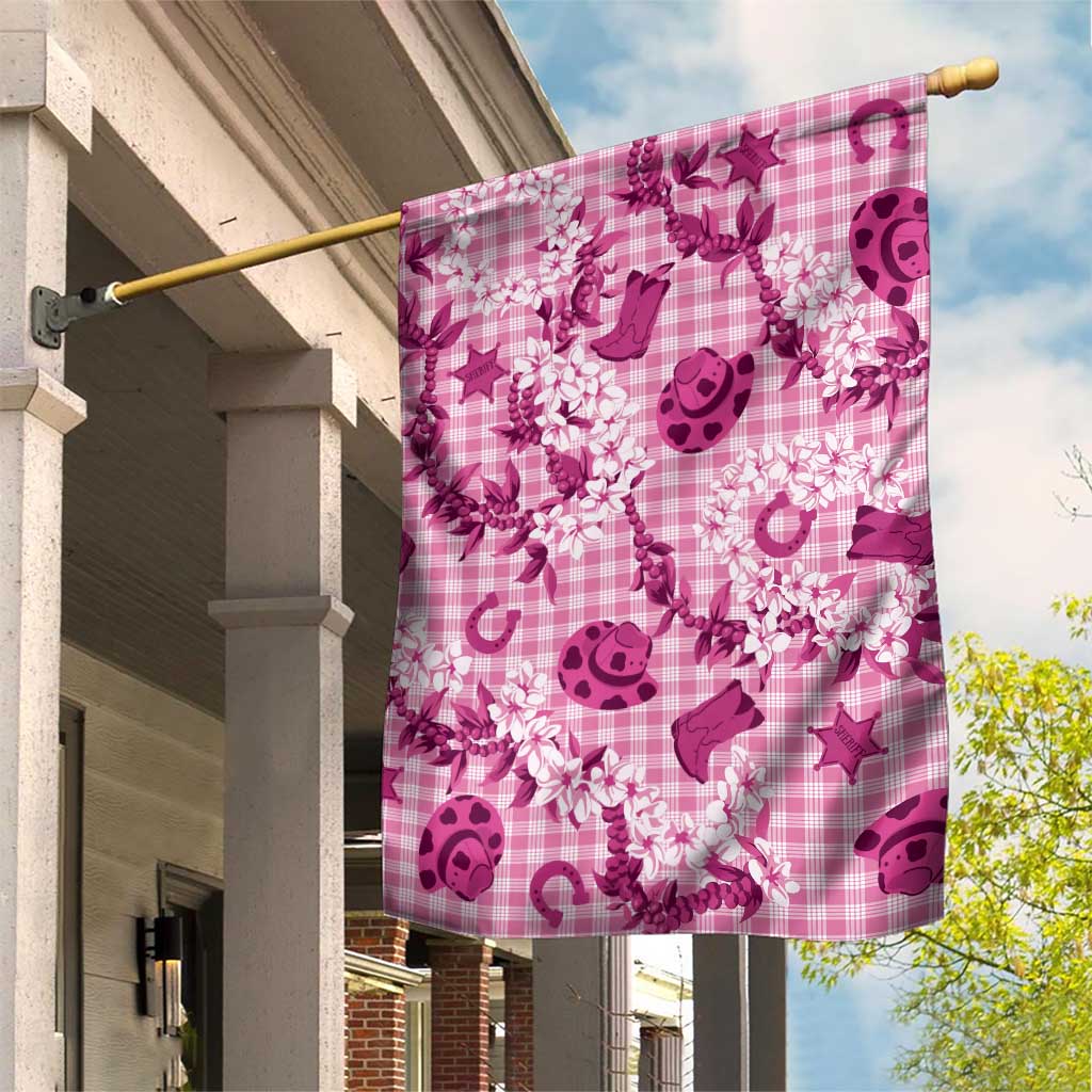 Mokihana Maile Ilima Leis Paniolo Palaka Garden Flag Hawaiian Omaomo Ulaula Spirit LT9 House Flag Pink - Polynesian Pride