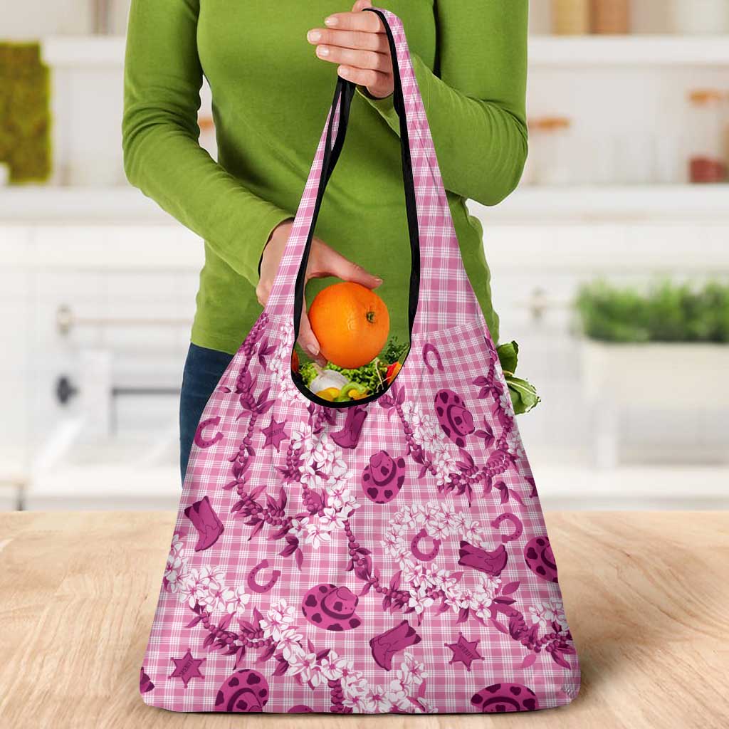 Mokihana Maile Ilima Leis Paniolo Palaka Grocery Bag Hawaiian Omaomo Ulaula Spirit LT9 - Polynesian Pride