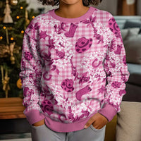 Mokihana Maile Ilima Leis Paniolo Palaka Kid Ugly Christmas Sweater Hawaiian Omaomo Ulaula Spirit LT9 - Polynesian Pride