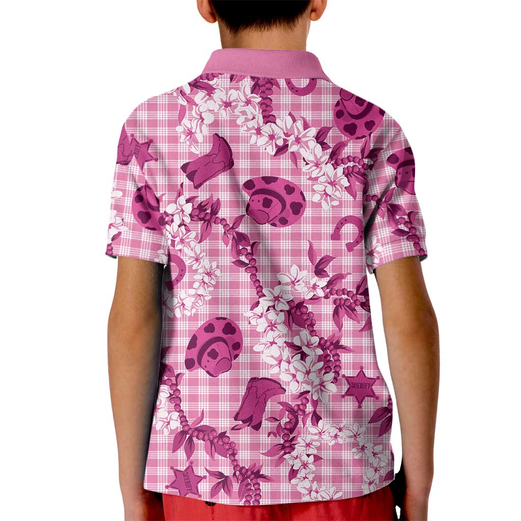 Mokihana Maile Ilima Leis Paniolo Palaka Kid Polo Shirt Hawaiian Omaomo Ulaula Spirit LT9 - Polynesian Pride