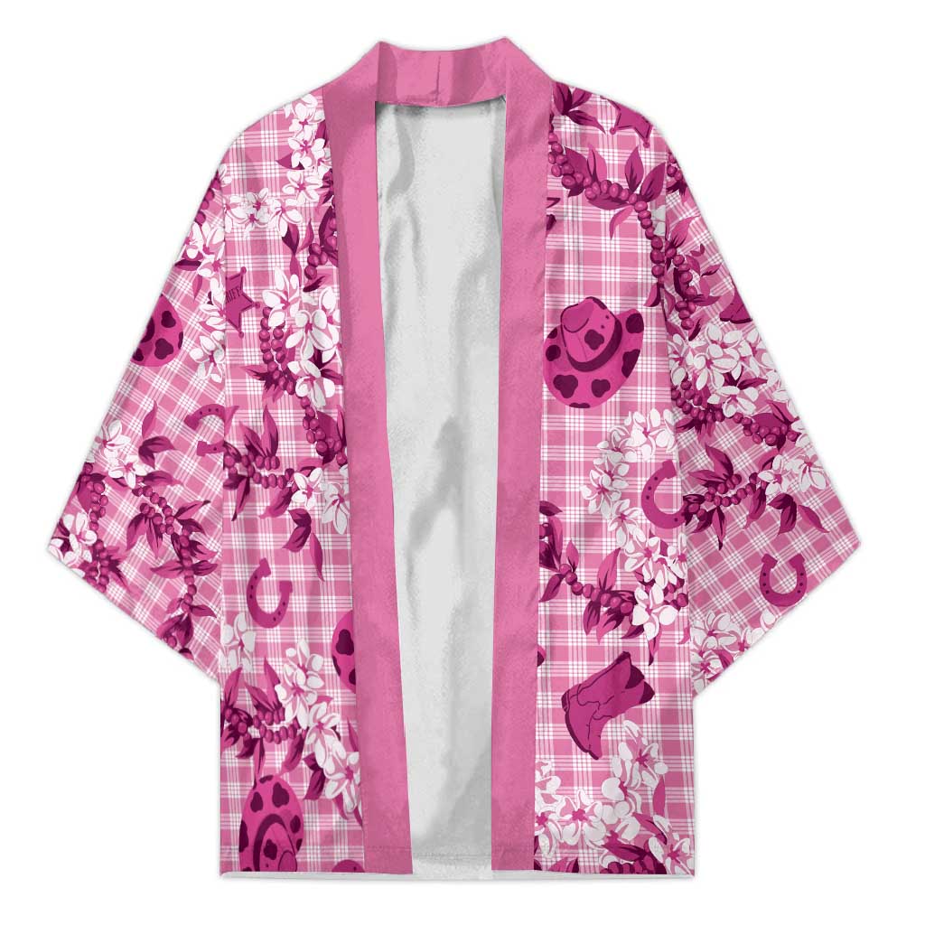 Mokihana Maile Ilima Leis Paniolo Palaka Kimono Hawaiian Omaomo Ulaula Spirit LT9 Unisex Pink - Polynesian Pride
