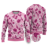 Mokihana Maile Ilima Leis Paniolo Palaka Ugly Christmas Sweater Hawaiian Omaomo Ulaula Spirit LT9 Pink - Polynesian Pride