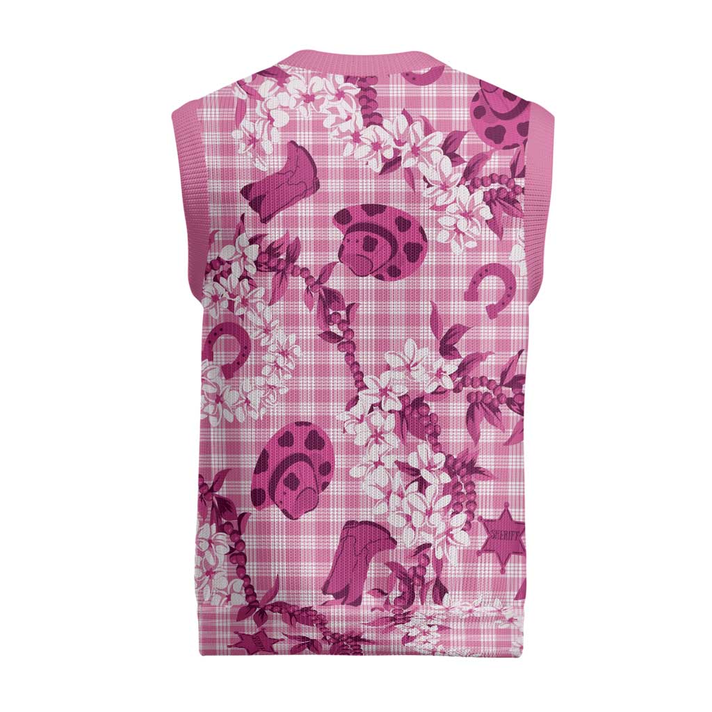 Mokihana Maile Ilima Leis Paniolo Palaka Christmas Knitted V-Neck Vest Hawaiian Omaomo Ulaula Spirit LT9 - Polynesian Pride