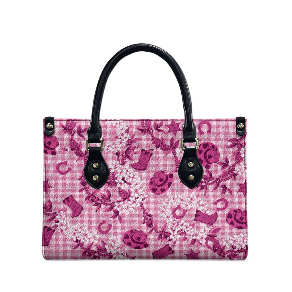 Mokihana Maile Ilima Leis Paniolo Palaka Leather Bag Hawaiian Omaomo Ulaula Spirit LT9 - Polynesian Pride
