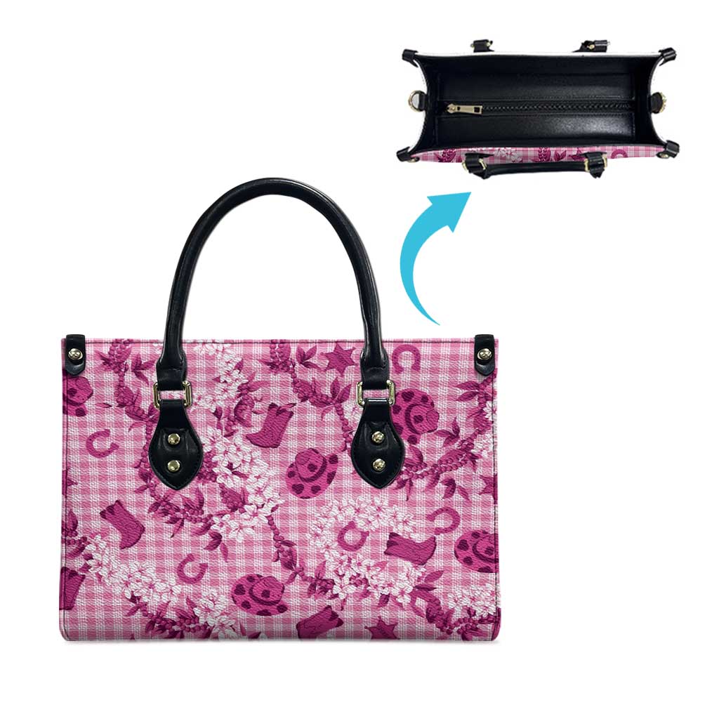 Mokihana Maile Ilima Leis Paniolo Palaka Leather Bag Hawaiian Omaomo Ulaula Spirit LT9 - Polynesian Pride
