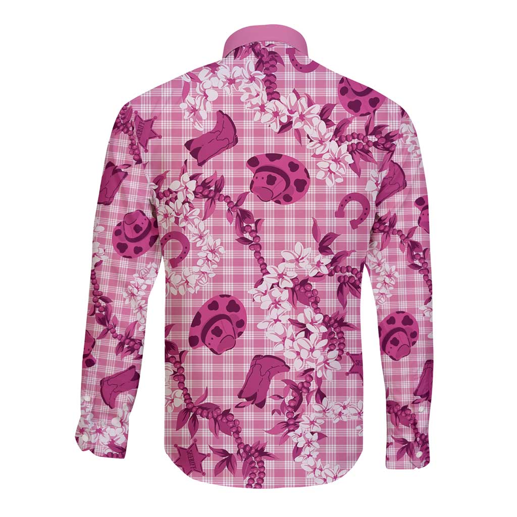 Mokihana Maile Ilima Leis Paniolo Palaka Long Sleeve Button Shirt Hawaiian Omaomo Ulaula Spirit LT9 - Polynesian Pride