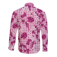 Mokihana Maile Ilima Leis Paniolo Palaka Long Sleeve Button Shirt Hawaiian Omaomo Ulaula Spirit LT9 - Polynesian Pride