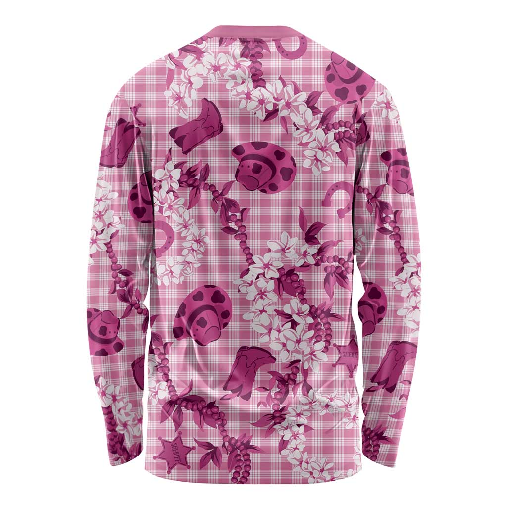 Mokihana Maile Ilima Leis Paniolo Palaka Long Sleeve Shirt Hawaiian Omaomo Ulaula Spirit LT9 - Polynesian Pride