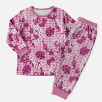 Mokihana Maile Ilima Leis Paniolo Palaka Christmas Pajama Set Hawaiian Omaomo Ulaula Spirit LT9 Men Pink - Polynesian Pride