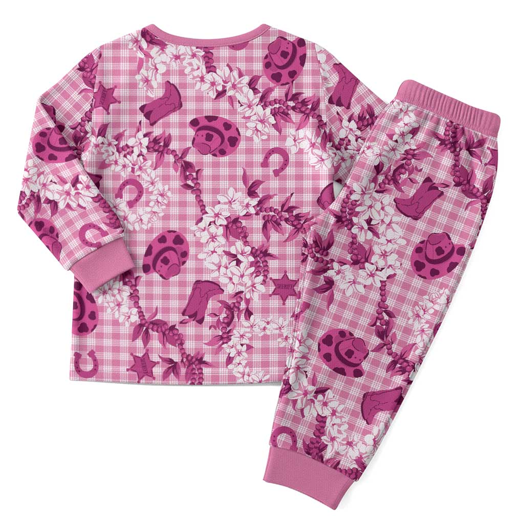 Mokihana Maile Ilima Leis Paniolo Palaka Christmas Pajama Set Hawaiian Omaomo Ulaula Spirit LT9 - Polynesian Pride