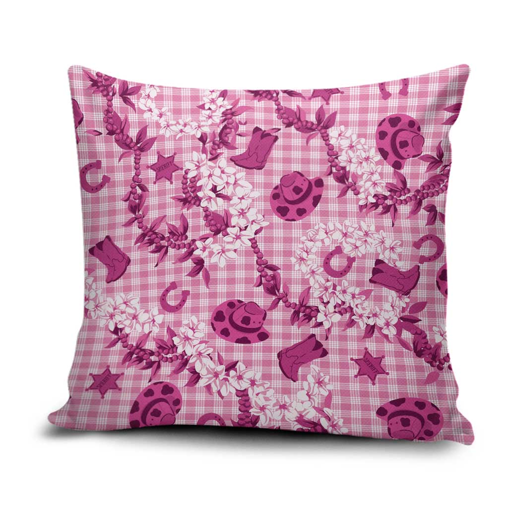 Mokihana Maile Ilima Leis Paniolo Palaka Pillow Cover Hawaiian Omaomo Ulaula Spirit LT9 Pink - Polynesian Pride