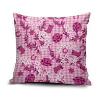 Mokihana Maile Ilima Leis Paniolo Palaka Pillow Cover Hawaiian Omaomo Ulaula Spirit LT9 Pink - Polynesian Pride