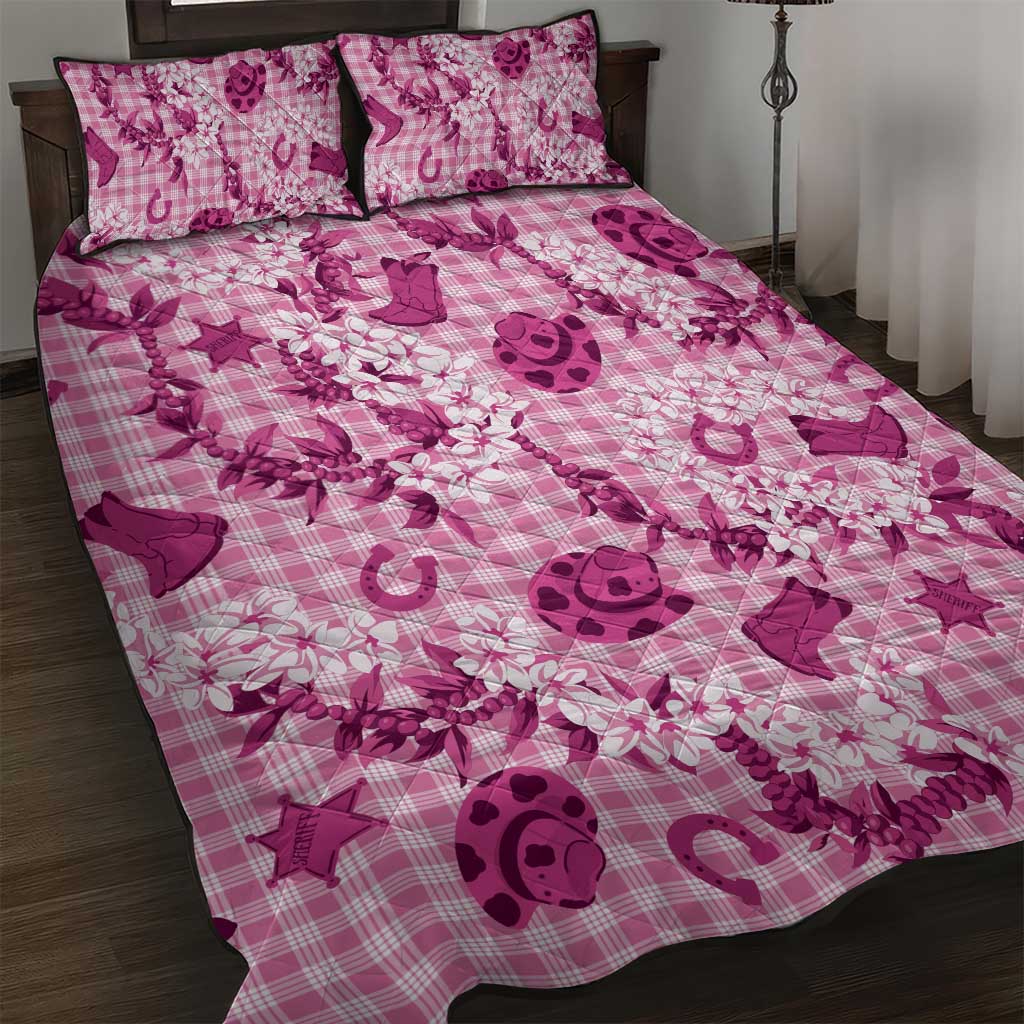 Mokihana Maile Ilima Leis Paniolo Palaka Quilt Bed Set Hawaiian Omaomo Ulaula Spirit - Polynesian Pride