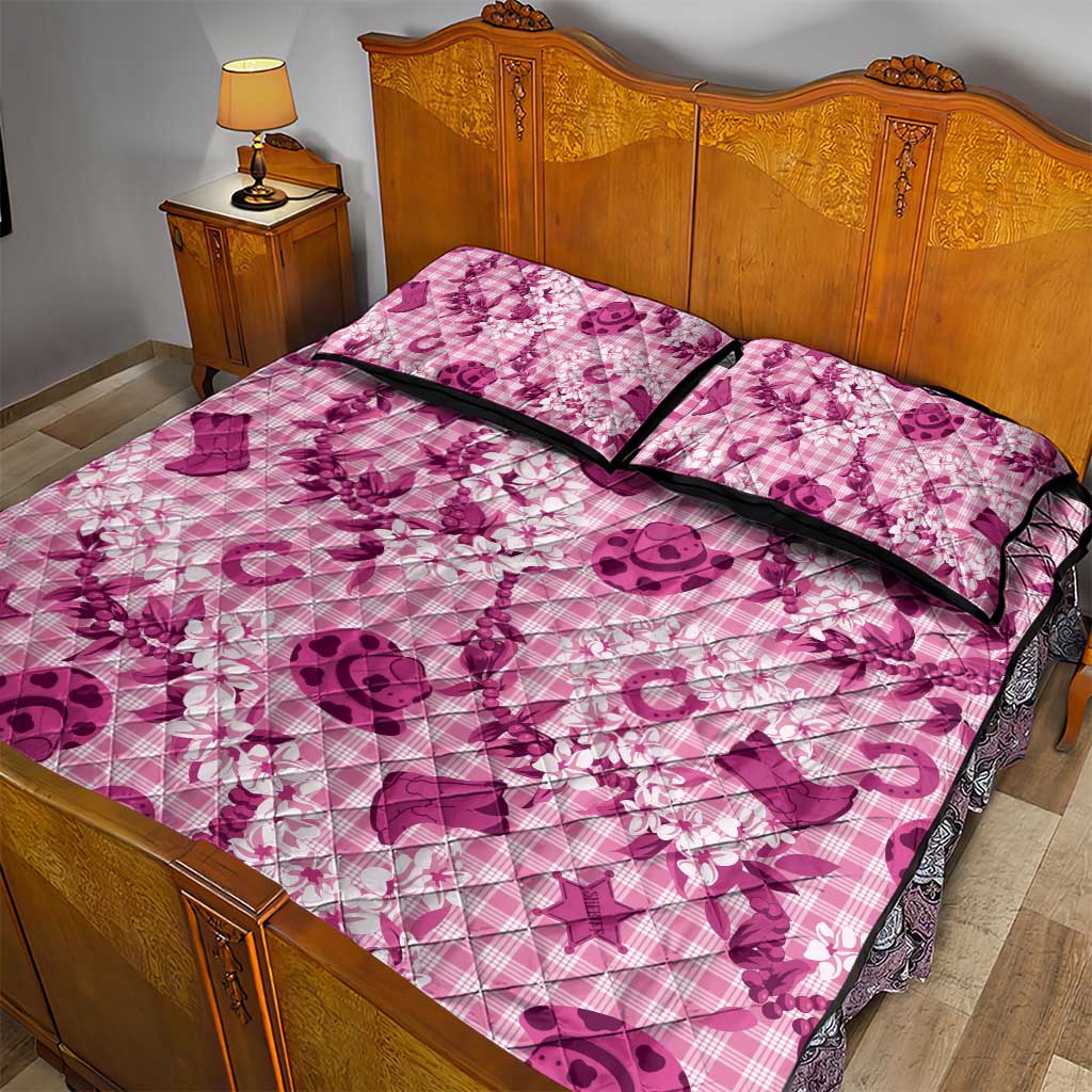 Mokihana Maile Ilima Leis Paniolo Palaka Quilt Bed Set Hawaiian Omaomo Ulaula Spirit LT9 - Polynesian Pride