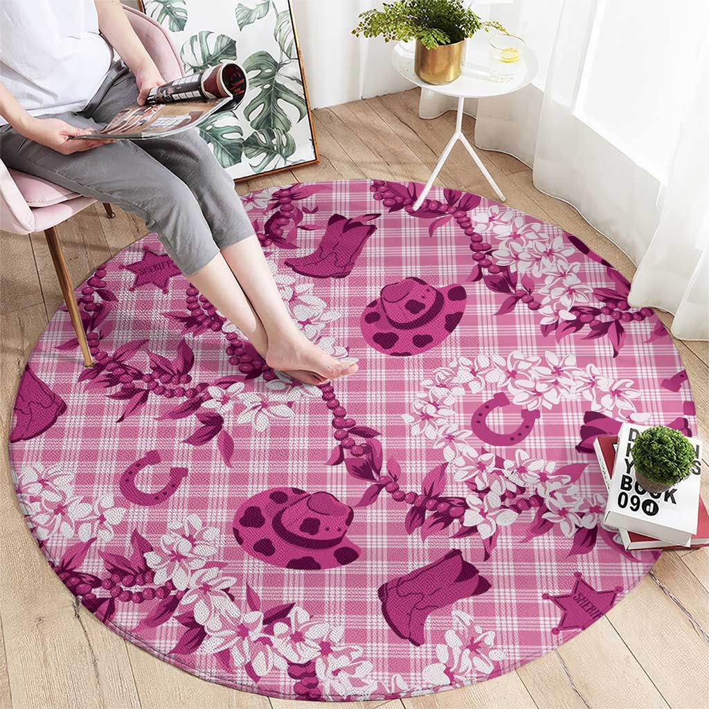 Mokihana Maile Ilima Leis Paniolo Palaka Round Carpet Hawaiian Omaomo Ulaula Spirit LT9 - Polynesian Pride