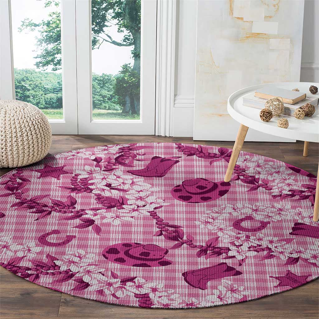 Mokihana Maile Ilima Leis Paniolo Palaka Round Carpet Hawaiian Omaomo Ulaula Spirit LT9 - Polynesian Pride
