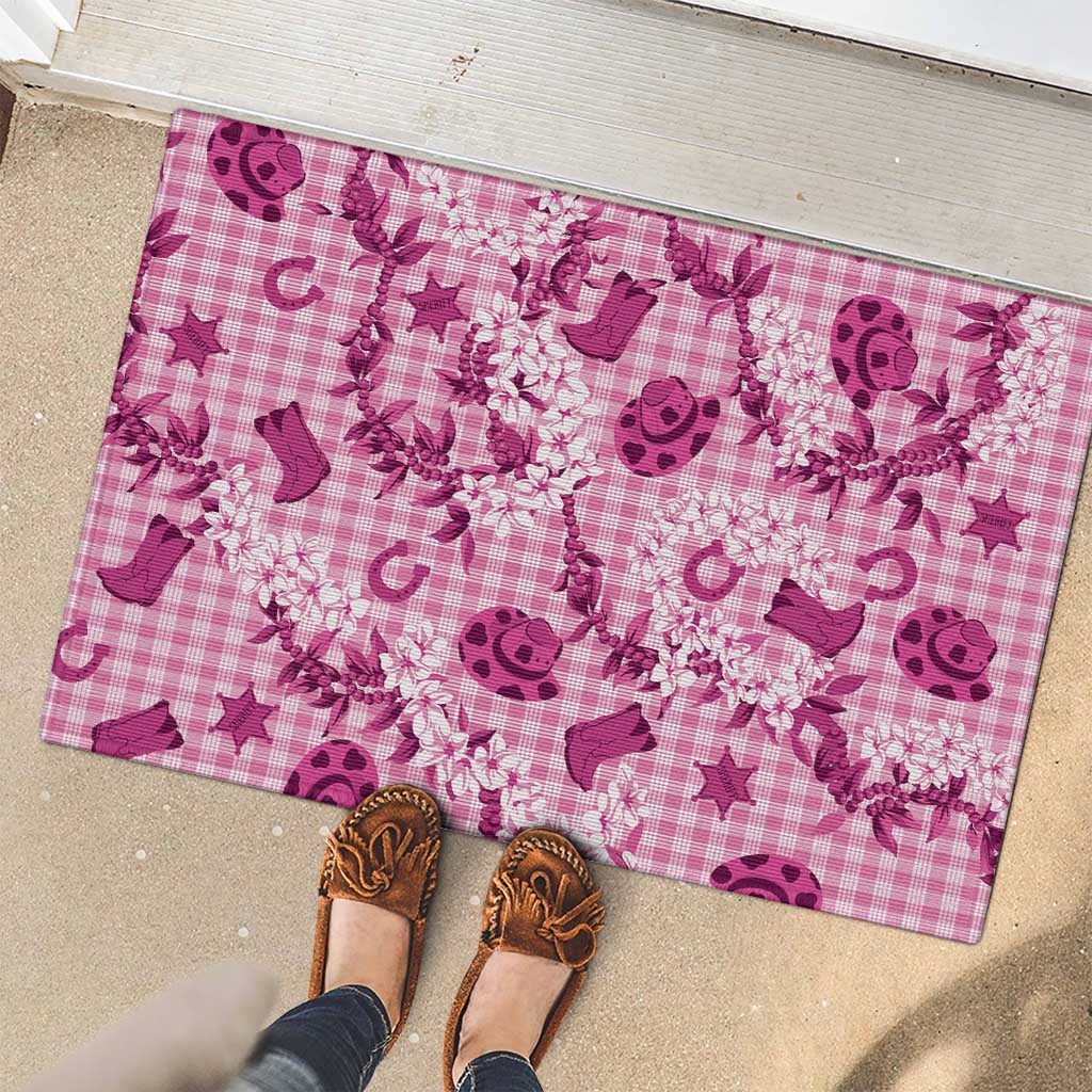 Mokihana Maile Ilima Leis Paniolo Palaka Rubber Doormat Hawaiian Omaomo Ulaula Spirit LT9 - Polynesian Pride