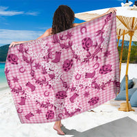 Mokihana Maile Ilima Leis Paniolo Palaka Sarong Hawaiian Omaomo Ulaula Spirit LT9 One Size 44 x 66 inches Pink - Polynesian Pride