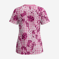 Mokihana Maile Ilima Leis Paniolo Palaka Scrub Top Hawaiian Omaomo Ulaula Spirit LT9 - Polynesian Pride