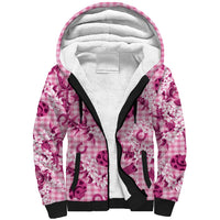 Mokihana Maile Ilima Leis Paniolo Palaka Sherpa Hoodie Hawaiian Omaomo Ulaula Spirit LT9 Unisex Pink - Polynesian Pride