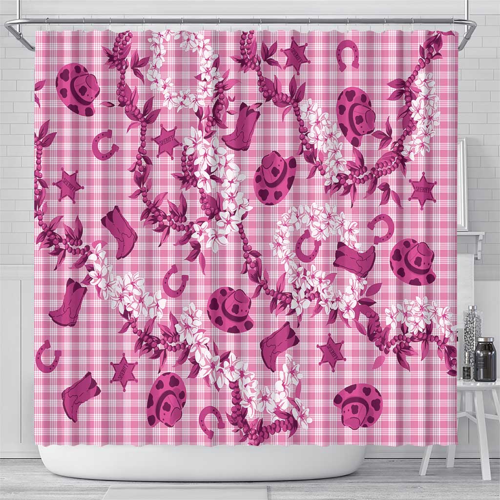 Mokihana Maile Ilima Leis Paniolo Palaka Shower Curtain Hawaiian Omaomo Ulaula Spirit LT9 - Polynesian Pride