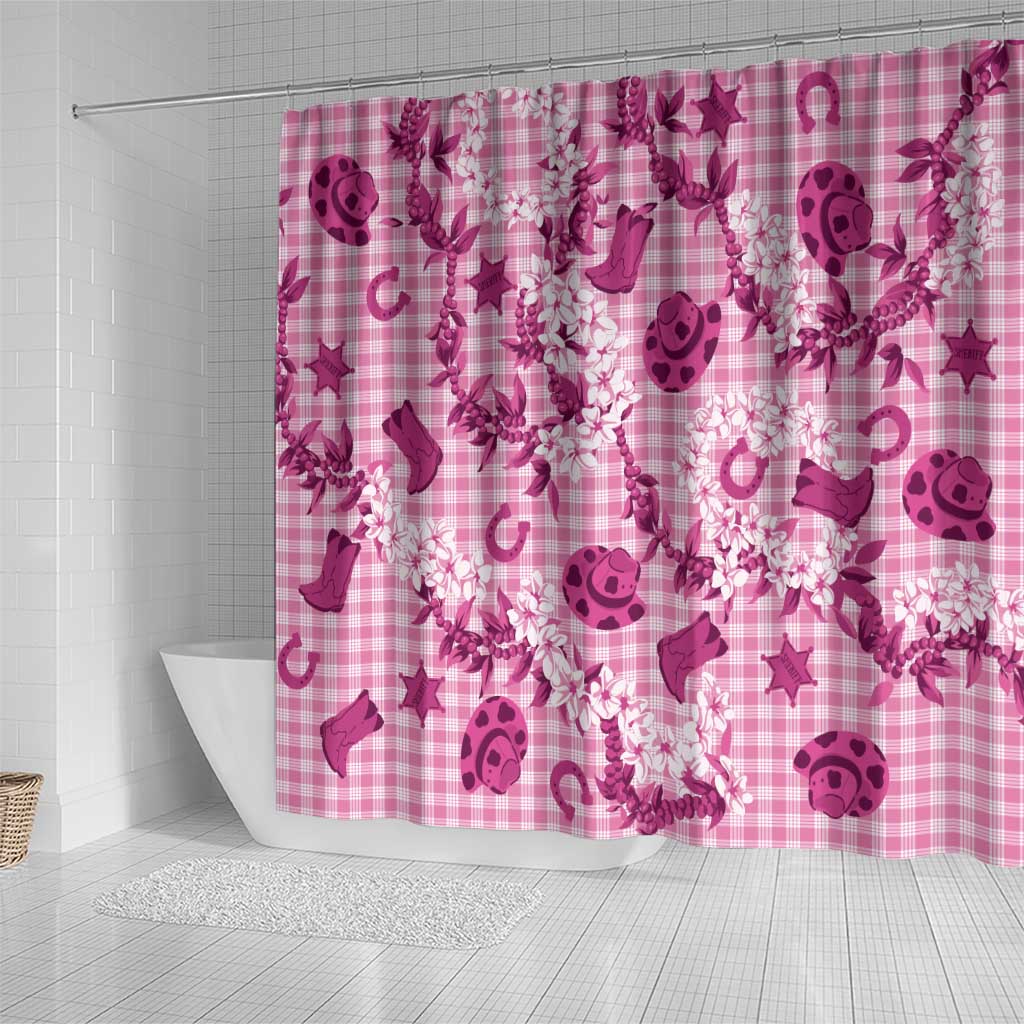Mokihana Maile Ilima Leis Paniolo Palaka Shower Curtain Hawaiian Omaomo Ulaula Spirit LT9 - Polynesian Pride