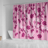 Mokihana Maile Ilima Leis Paniolo Palaka Shower Curtain Hawaiian Omaomo Ulaula Spirit LT9 - Polynesian Pride