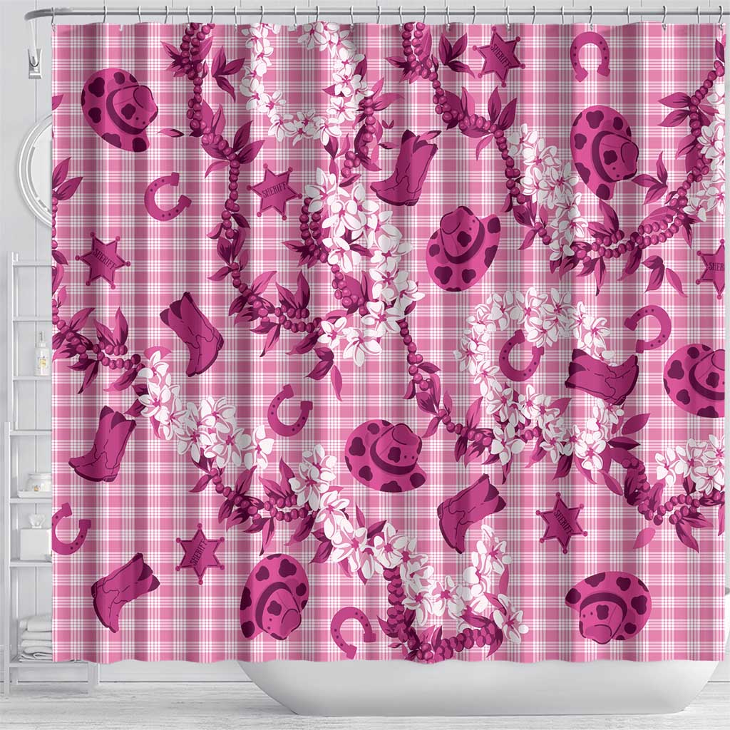 Mokihana Maile Ilima Leis Paniolo Palaka Shower Curtain Hawaiian Omaomo Ulaula Spirit LT9 - Polynesian Pride