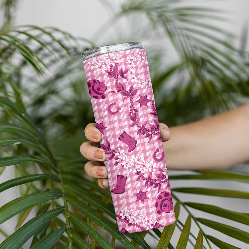 Mokihana Maile Ilima Leis Paniolo Palaka Skinny Tumbler Hawaiian Omaomo Ulaula Spirit LT9 - Polynesian Pride