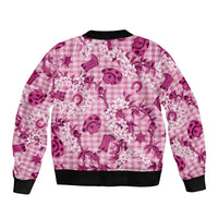Mokihana Maile Ilima Leis Paniolo Palaka Sleeve Zip Bomber Jacket Hawaiian Omaomo Ulaula Spirit LT9 - Polynesian Pride