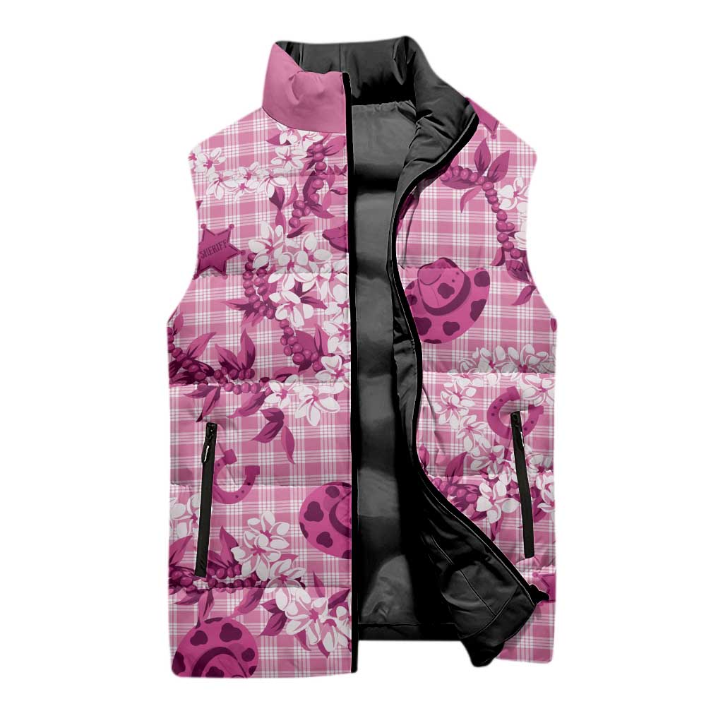 Mokihana Maile Ilima Leis Paniolo Palaka Sleeveless Puffer Jacket Hawaiian Omaomo Ulaula Spirit LT9 - Polynesian Pride