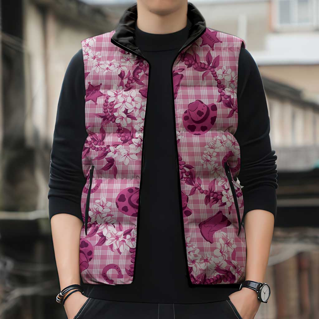 Mokihana Maile Ilima Leis Paniolo Palaka Sleeveless Puffer Jacket Hawaiian Omaomo Ulaula Spirit LT9 - Polynesian Pride