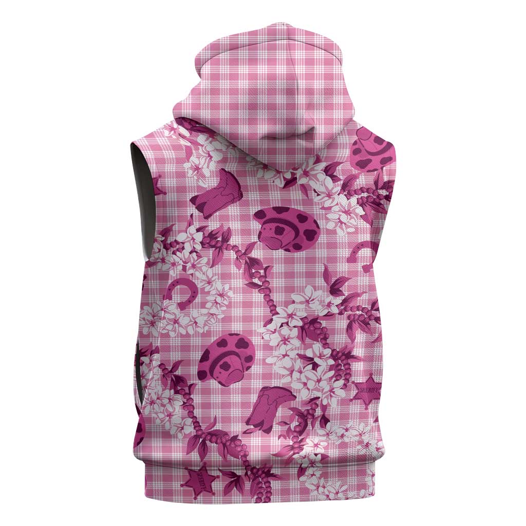 Mokihana Maile Ilima Leis Paniolo Palaka Sleeveless Zip Hoodie Hawaiian Omaomo Ulaula Spirit LT9 - Polynesian Pride
