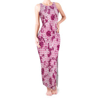 Mokihana Maile Ilima Leis Paniolo Palaka Tank Maxi Dress Hawaiian Omaomo Ulaula Spirit LT9 Women Pink - Polynesian Pride
